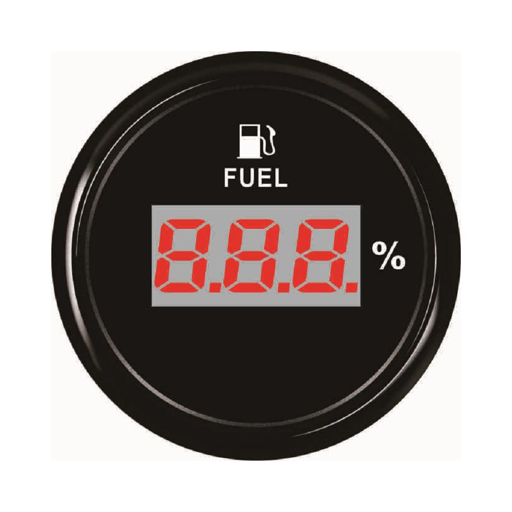 RHAXEL Fuel Level Gauge 0-5V Signal 52mm (2'') with Red Backlight 9-32V for Motorcycle Vessels