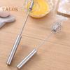 Stainless Steel Semi-Automatic Egg Beater Whisk Non-Stick Hand Push Mixer Tool for Cooking Kitchen Home Manual Rotating Egg Shaker Blender