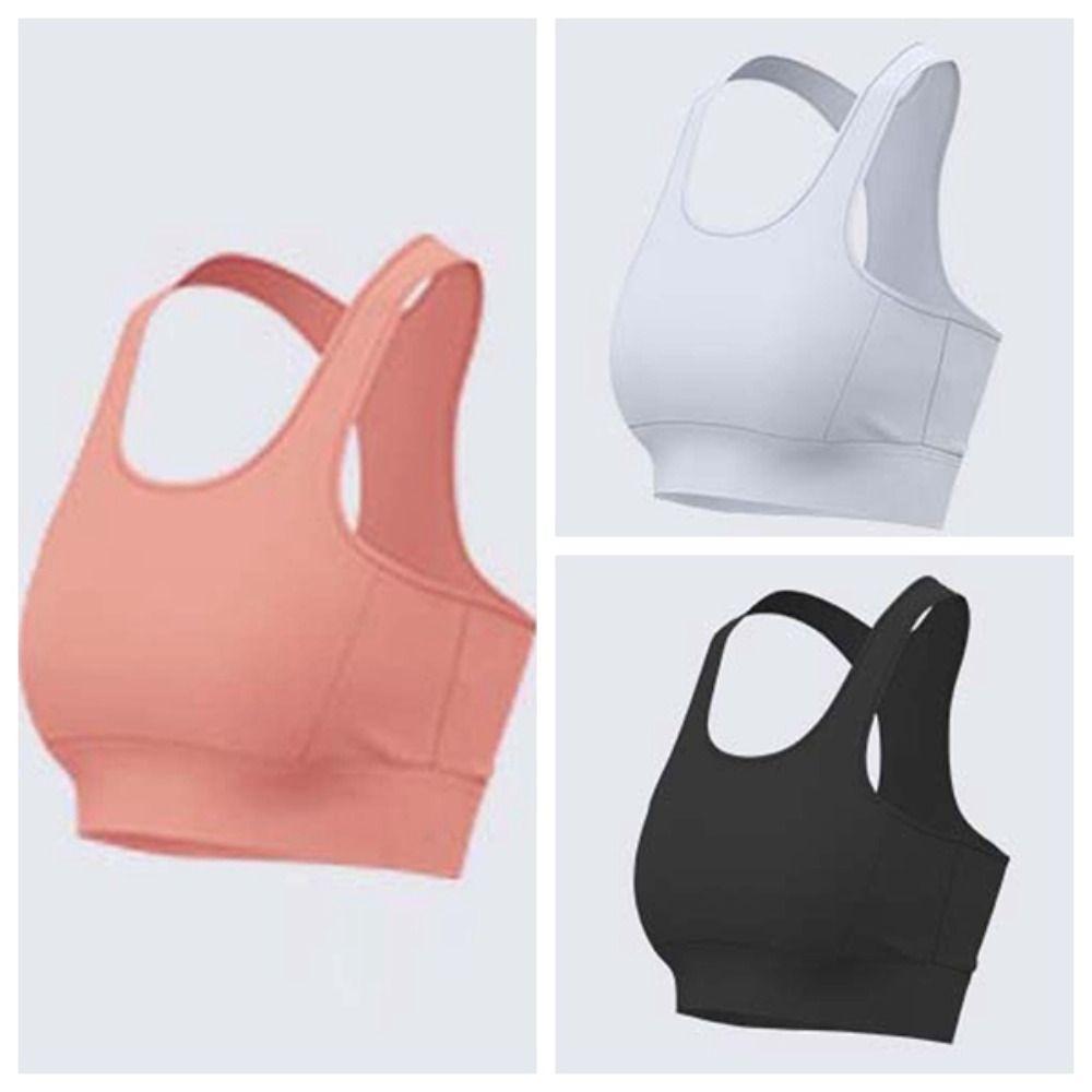 Solid Color I-shaped Sports Bra Anti-shake Design Yoga Underwear Running