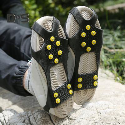 1 Paar Steigeisen mit 5 Stahlbolzen für Herren und Damen im Winter zum Wandern im Freien auf EIS und Schnee, rutschfeste Schuhe, Stiefelspikes