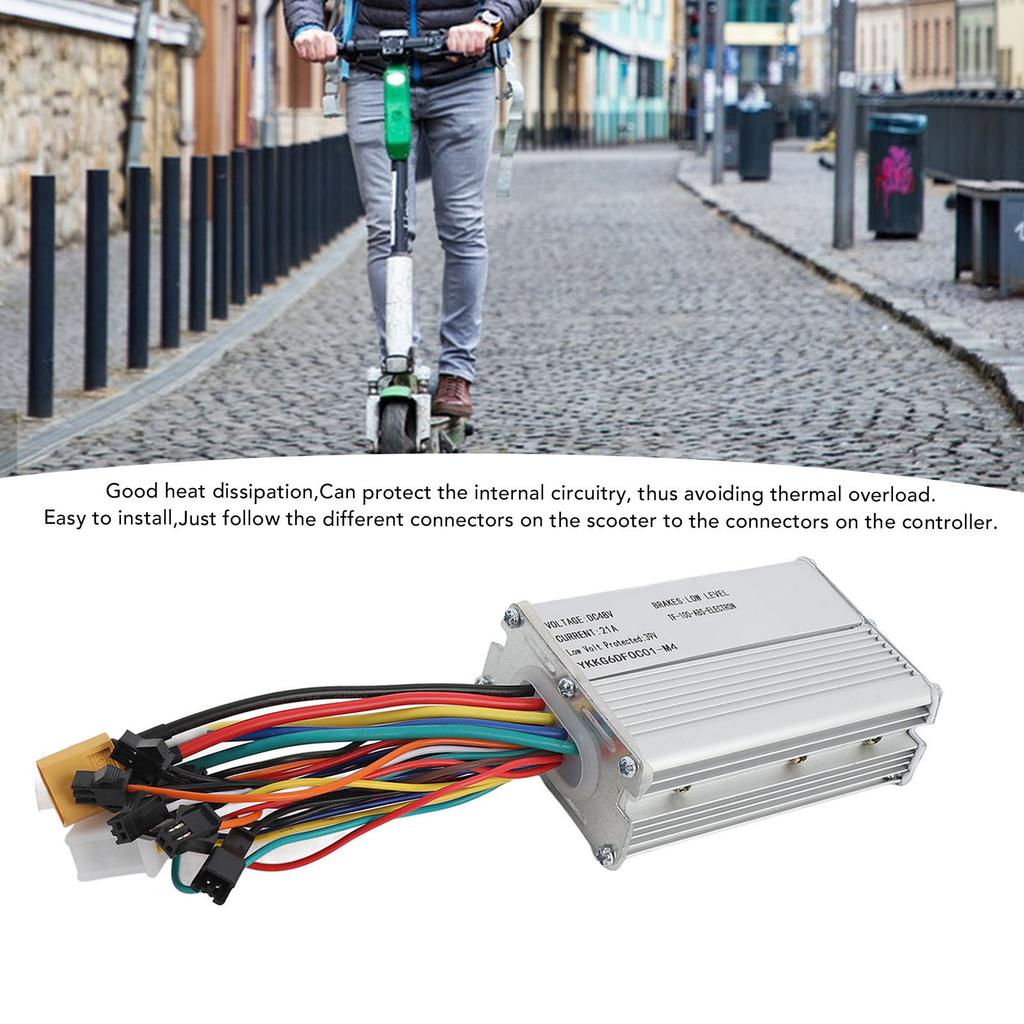Electric Scooter Controller DC 48V 21A Aluminum Alloy Brushless Motor Controller for M4 Replacement