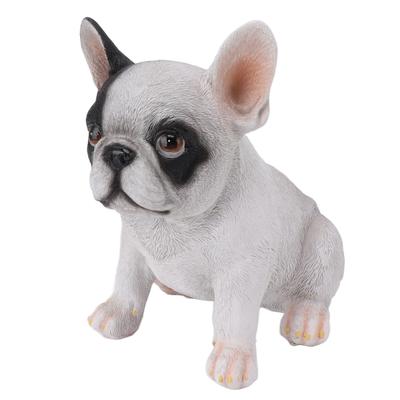 Garten Bulldoggen Ornamente Harz Farbecht Lieblich Outdoor Bulldogge Harz Statue für Heimdekoration Sitzende Kleine Bulldogge