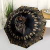 1pc Owl Mandala Automatic Folding Umbrella, Lightweight Retractable Compact Travel Umbrella, 8-Rib Sturdy Frame, Fine Outdoor Umbrella157