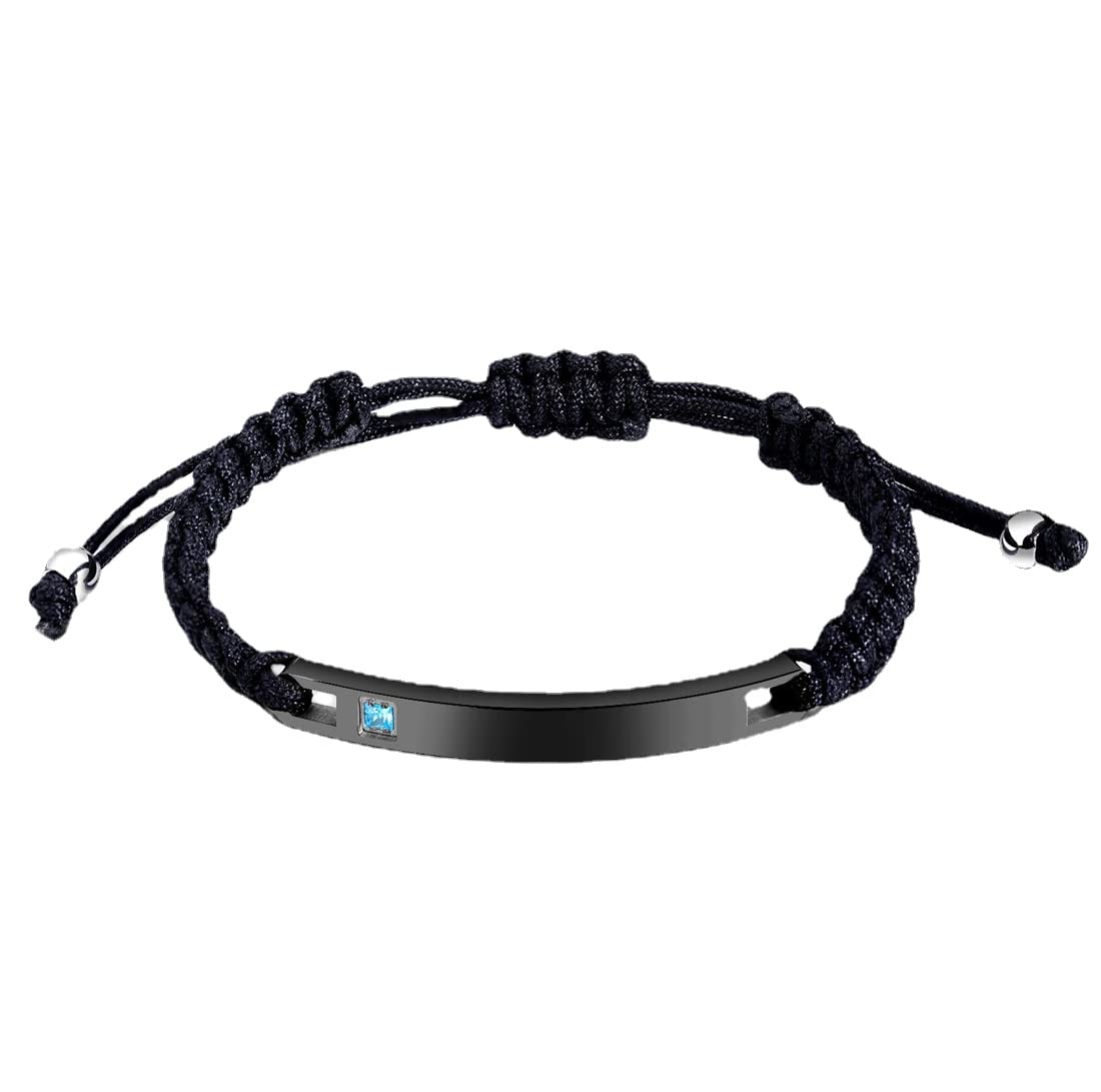 

Deelfel Bracelet Pair Couple Bangle Silver Titanium Black Blue Zirconia Adjustable Size Bracelet Brand Men s Women s Men s чорний