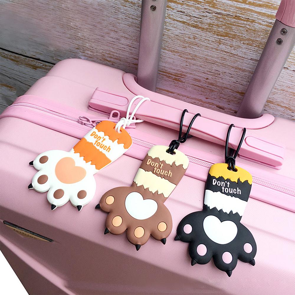 Original Design Cat Claw Luggage Tag Don't Touch Travel Accessories Luggage Label Name Address Holder Baggage Boarding Tags