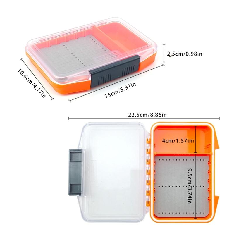 Spoon Hook Baits Organizers Tray Flying Fishing Tackle Waterproof Fly Storage Box Fishing Tackle Box with Sponge Pad