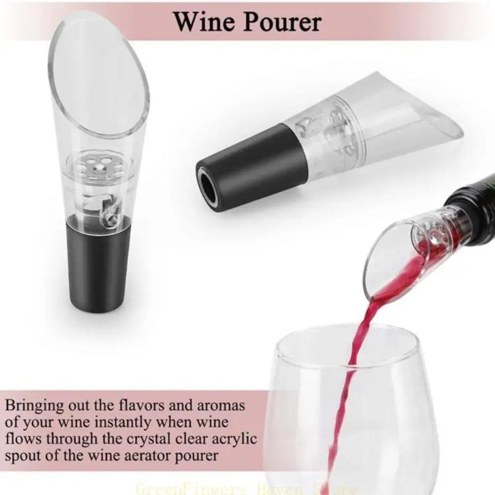 6pcs 2 In 1 Wine Decanter Spout Acrylic Bottle Stopper Eco Friendly Wine Air Aerator  Pub