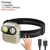 2pcs Rechargeable Induction LED Headlamp with Motion Detection Hands Free Head Torch for Walking Reading Repairing and Camping