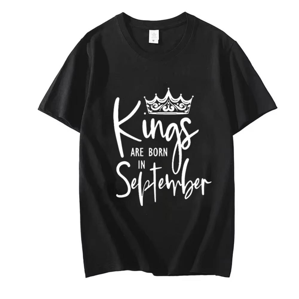 Harajuku Streetwear Kings Are Born In Jan To Feb Tees Birthday Party T-shirts Kings Tshirts Summer Men's Short Sleeve T Shirts