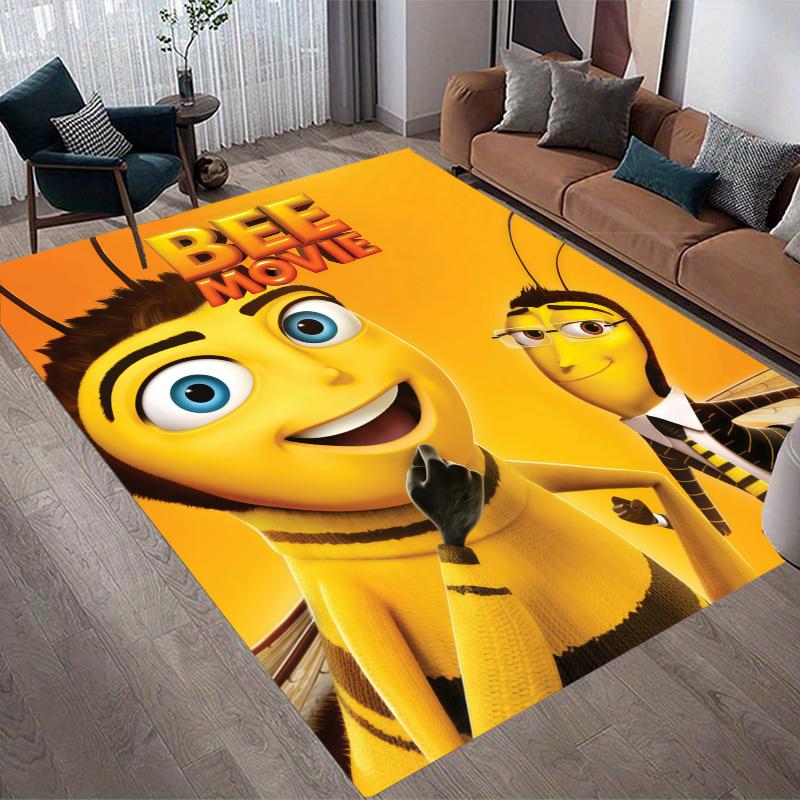 Bee Movie Home Sofa Decoration for Living Room & Bedroom, Non‑Slip Play Flannel Floor Mat for Game Room