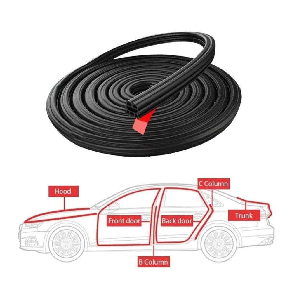 Soundproofing Car Door Seal 5M Hood Sealing Strip Durable Trunk Seal Automobiles
