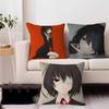 M-Misaki Mei Cartoon Animation Cushion Cover Inches Farmhouse Decor Home Throw Pillow Covers For Couch Decorations