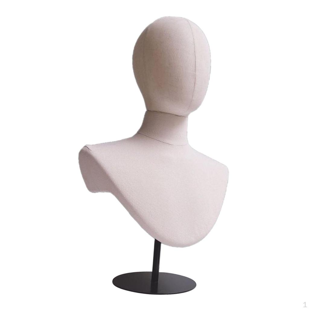 Displayständer Schaufensterkopf Praktische Metallbasis Dekorative Schreibtisch-Schaufensterpuppe Hutständer für Schal