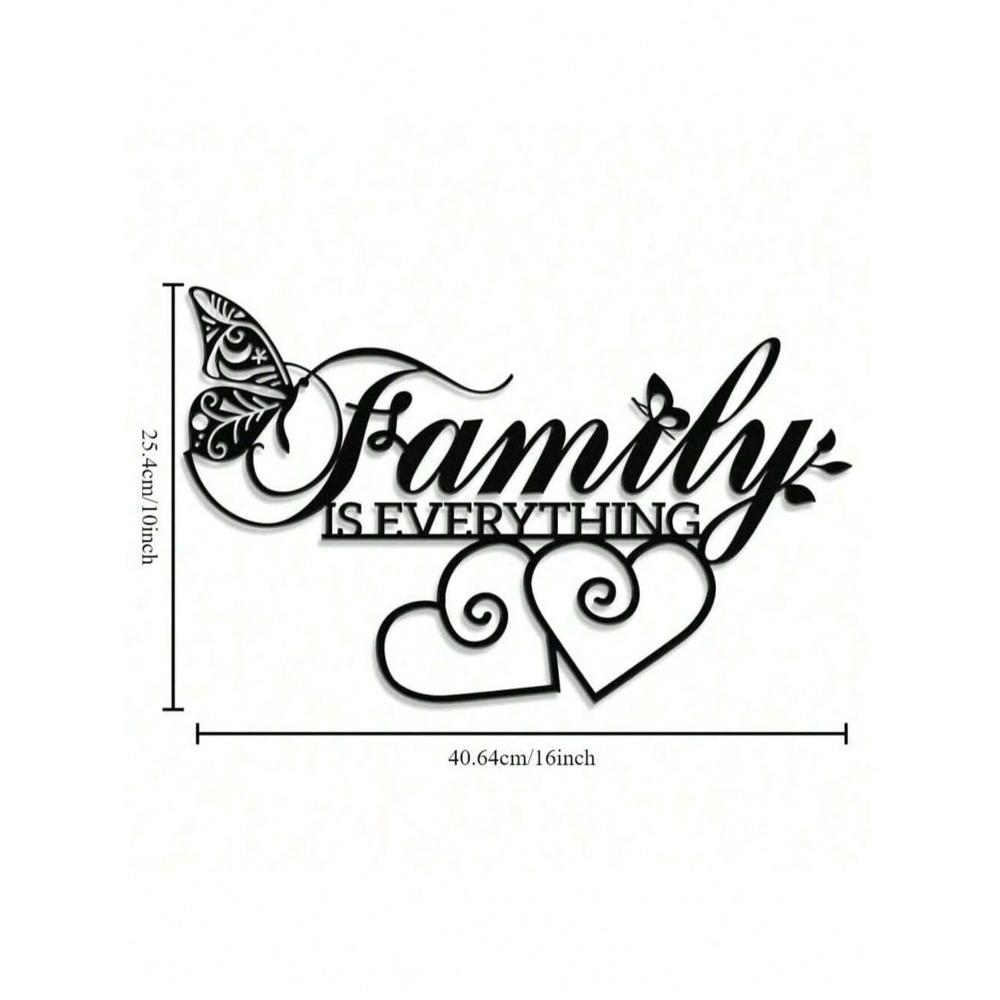 Metal Family Wall Decor Sign Home Sweet Quote Elegant Living Room Bedroom Hanging Art