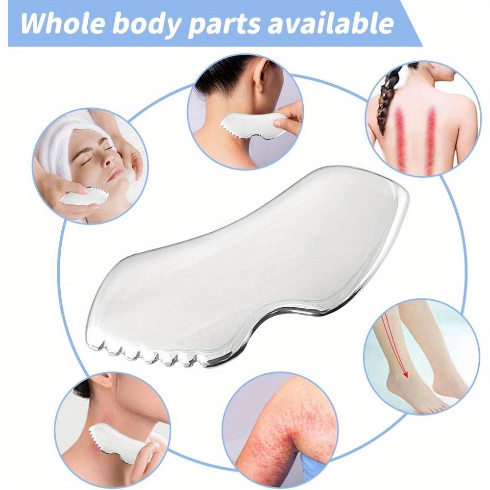 Gua Sha Stainless Steel, Metal Face Gua Sha for Jawline Sculpting, Guasha Tool Face Body Gua Sha (Silvery) Guasha Board