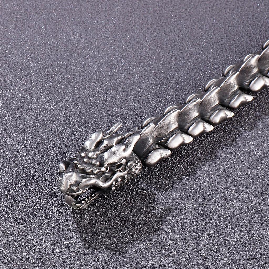 Kalen Vintage Chunky Dragon Bracelet High Quality Stainless Steel Punk Men's Bracelet Chain Jewelry Gifts 21CM Metal Accessories