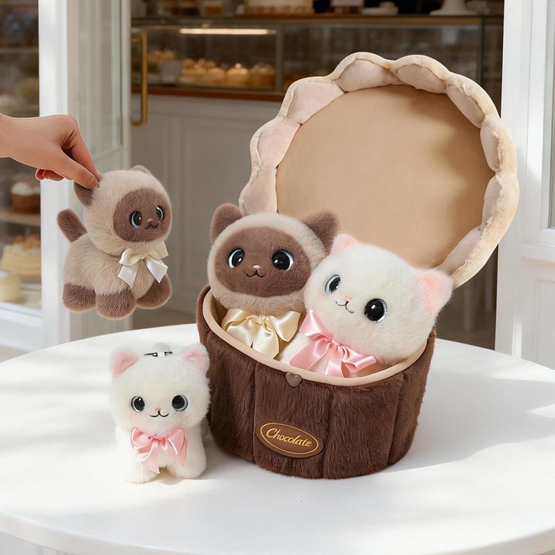 Cute Rose Bear Plush Toy Stuffed Animal Doll Bear in the Cupcakes Funny Two-in-One Valentines Day Birthday Anniversary Present