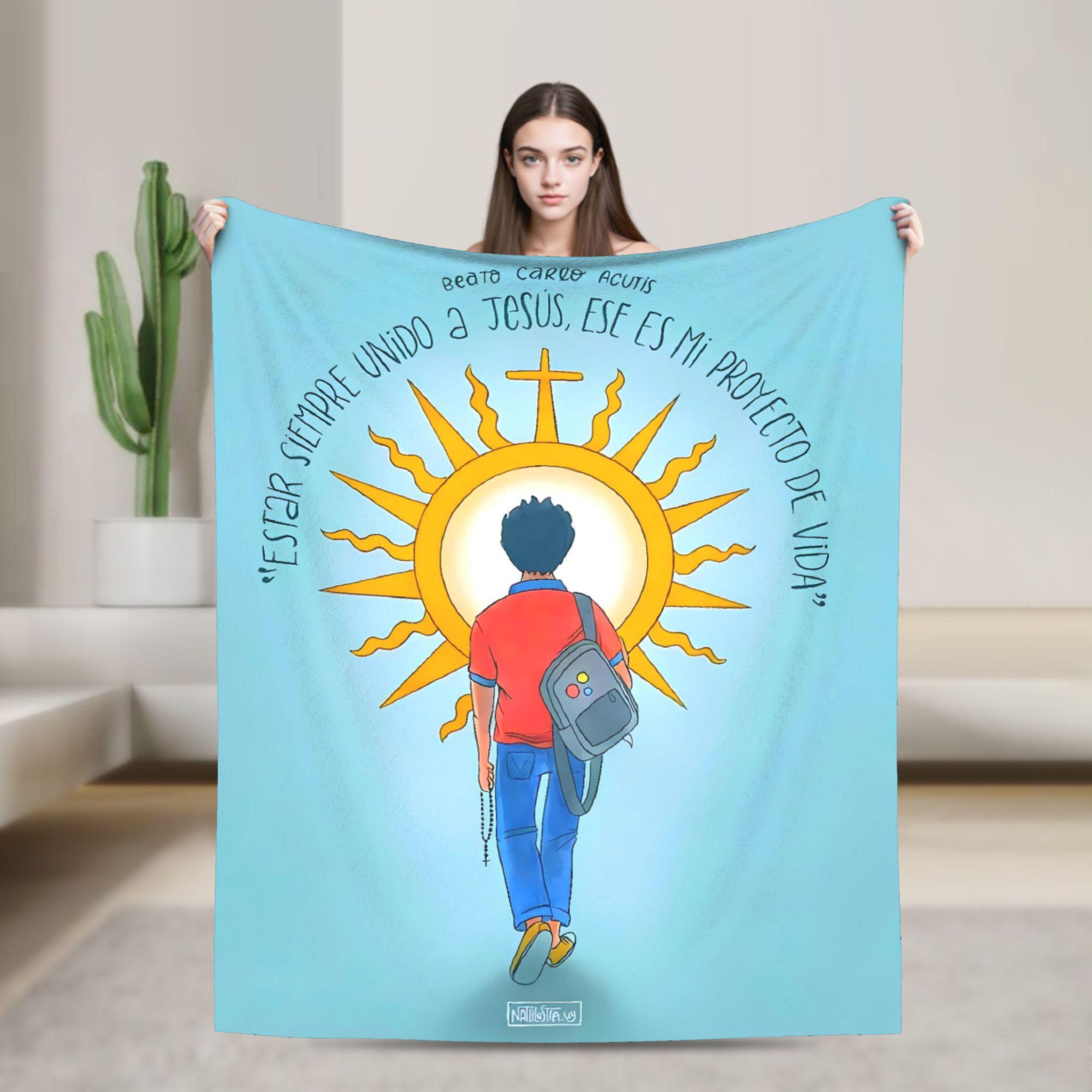 Saint Carlo Acutis Santo Carlo Acutis Blanket Quality Super Soft  Throw Blanket Winter Travel Living Room Pattern Bedspread 30x40in