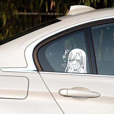 Auto-Innenaufkleber, süße Anime-Autoaufkleber, Autofenster-Stoßstangen, gestanzte Vinyl-Aufkleber, dekoratives Autozubehör