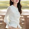 Spring and Summer Flared Sleeve Crew Neck Knitted Cardigan Top