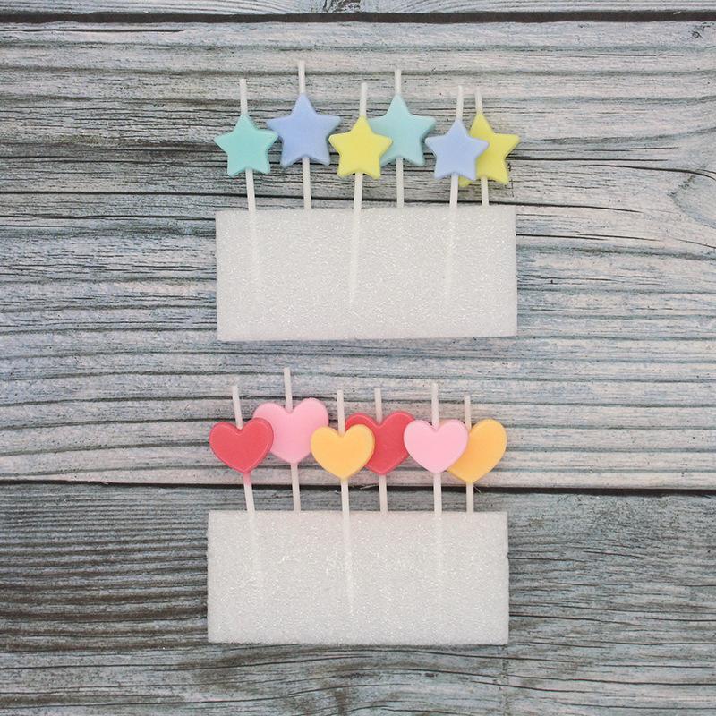 New Color Small Love Five-pointed Star Birthday Candle Romantic Party Valentine's Day Confession 6-pack Candle