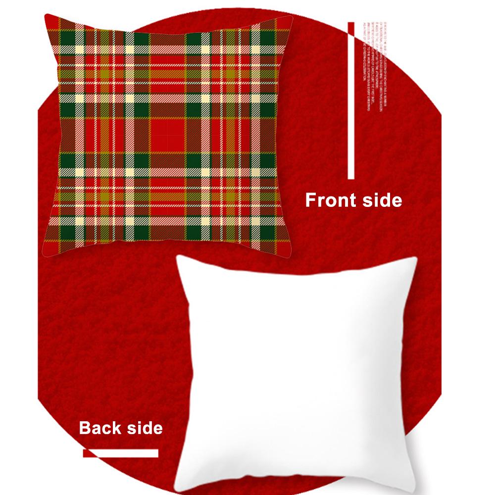Christmas Style Pillowcase Red Plaid Cushion Cover Square Pillow Case 450*450mm Home Sofa Decor