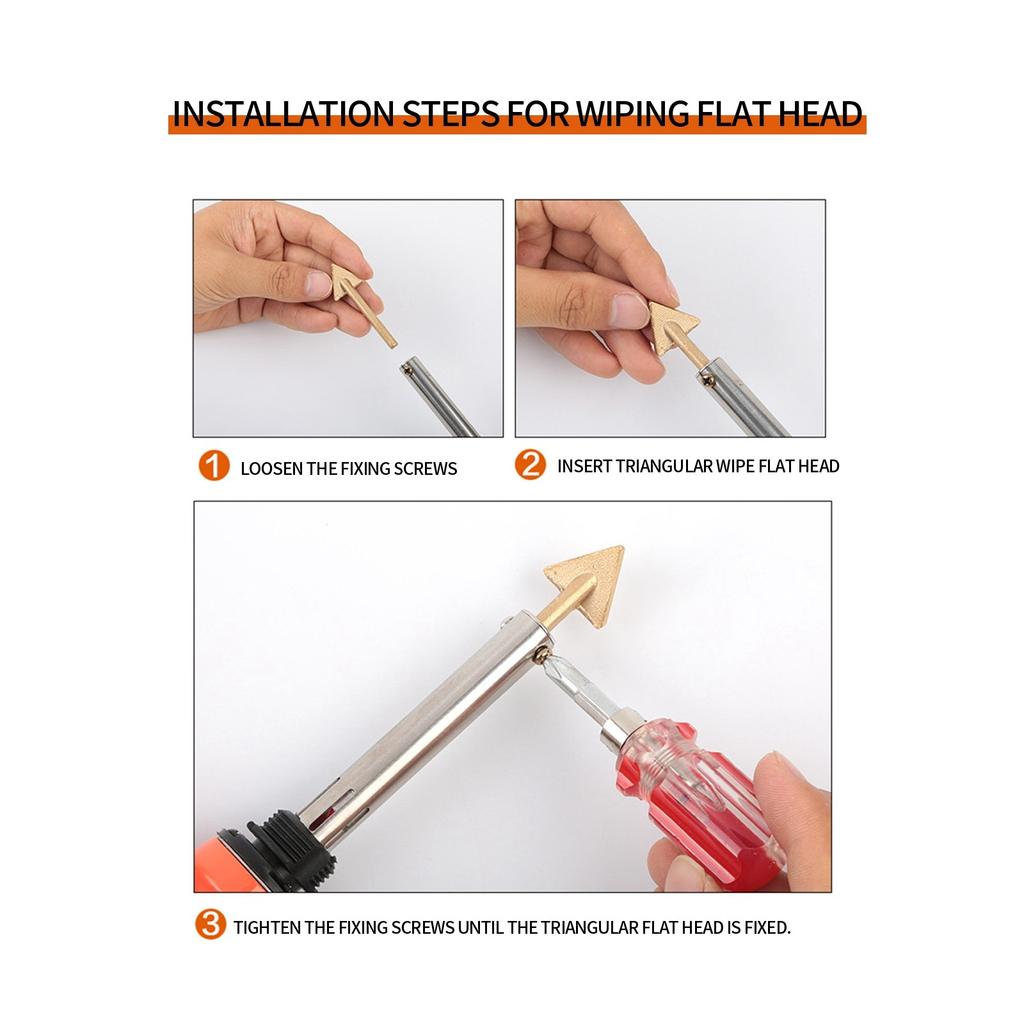 Plastic Soldering Iron Flat Head Smoothing Triangular Copper Head Tool
