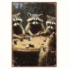 Metal Tin Sign Mink Playing Cards Oil Painting Style Wall Art for IndoorOutdoor Decor  Perfect Gift for Home Garage Yar