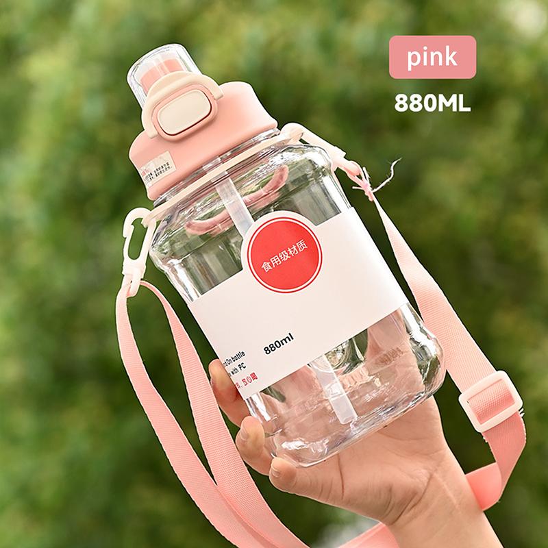 

880/2000 мл большая емкость для воды мужской женский летний спортивный чайник для отдыха на открытом воздухе портативная пластиковая бутылка для фитнеса и студентов розовый