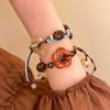 New Chinese Retro Flower Woven Rope Bracelet Women'S Niche Fashion Design High-End Sense Versatile Jewelry Accessories