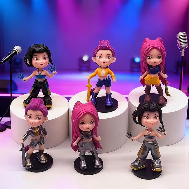 New Kpop Demon Hunters Figure Toy Cartoon Rumi/Mira/Zoey Action Figure PVC Desktop Decoration Model Doll Toy Fans Gift