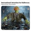 Halloween Zombie Stake Red Glowing Eyes GreenFaced Figure Tattered Cloth Garden Ornament