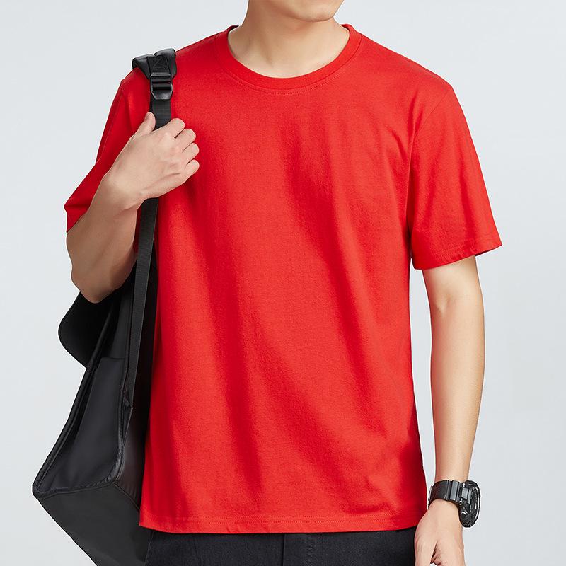 Men's Slim Fit Summer T-Shirt - Plain Color, Round Neck, Short Sleeve Fashion Trend