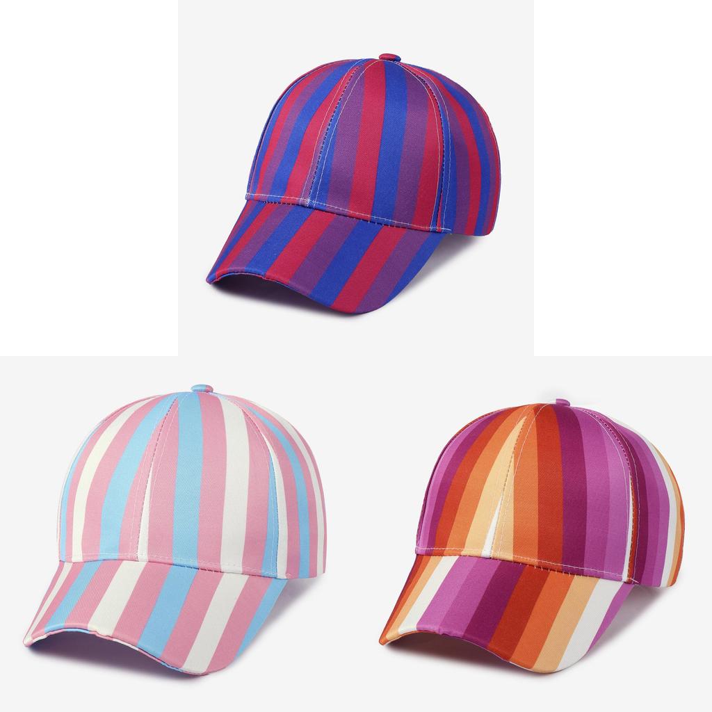 Unisex Rainbow Pattern Baseball Hat With Breathable Twill Fabric For Sun Protection
