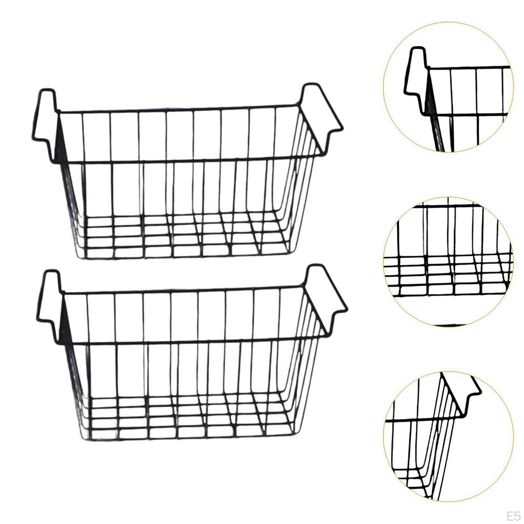 2 Pieces Deep Freezer Steel Wire Baskets Refrigerator Basket Practical