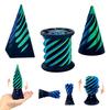 3Pcs 3D Printed Spiral Cone Figurine Impossible Passthrough Sculpture Vortex Thread Illusion Stress Relief Mini Spiral Pyramid Cylinder Fidget Toy