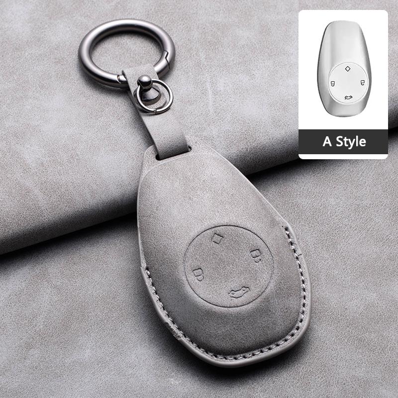 Suede Leather Car Smart Key Fob Case For Leapmotor T03 S01 C11 C01 Type Key Cover Shell Holder Keychain Car Styling Accessories