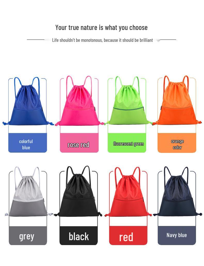 Portable Foldable Drawstring Sports Bag for Basketball, Football, Volleyball - Outdoor Training Backpack