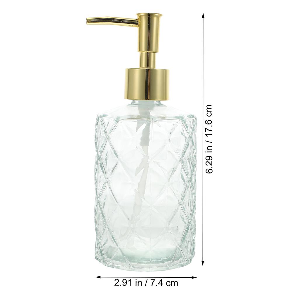 Glass Press Pump Empty Bottle Set 400Ml Refillable Shampoo Soap Dispenser Bathroom Kitchen Hand Lotion Storage Container