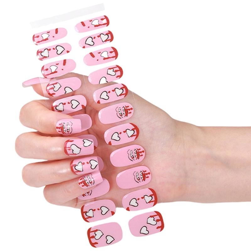 Gel Nail Stickers Full Cover Self Adhesive French Manicure Strips Quick Apply No UV Light Required with Nail File Stick