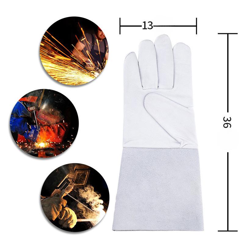 Extended Sheepskin Welding Gloves Auto Assembly Wear-resistant Gloves Site Welder Protective Gloves Welding Gloves