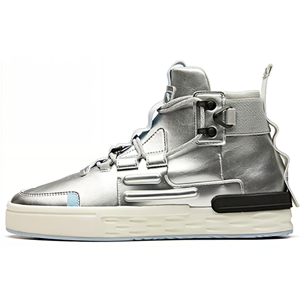 ANTA Skateboard Shoes Men's High top Silver White 11948098S-2