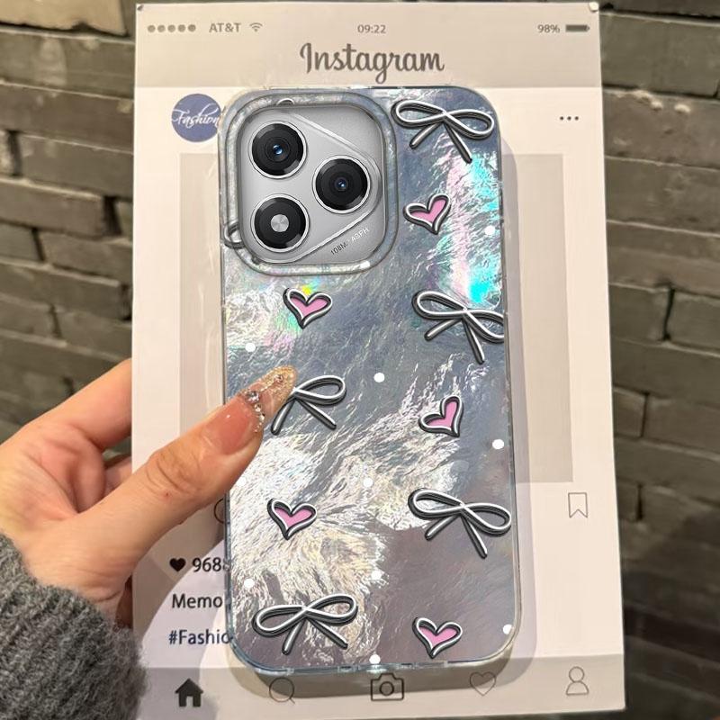 

Милый красочный чехол с бантом и сердечком для девочек для Honor 400 Pro X9c Magic7 Magic6 200 Lite Smart X9a X8a X8b X8c X7c X7b X8 Fundas Cover Honor 400 Lite белый