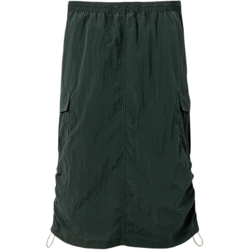 UGG Solid Color Mid-Length Gathered Casual Skirt Women skirts Forest-Green 1167379-FRSTR