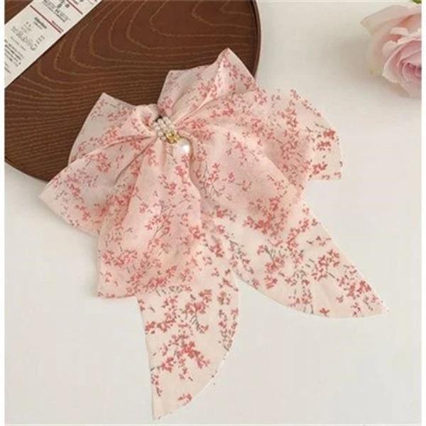 New Red Bowknot Hairpin Fashion Women Hair Clip Fabric Korean Style Long Ribbon Butterfly Hairpin Hair Accessories