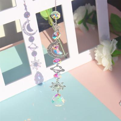 Měsíc Sun Catcher Diamantový hranolový přívěsek Lapač snů Přívěsek Duha Chaser Domácí zahrada Dekorace Větrný zvonek Křišťálový Větrný zvonek