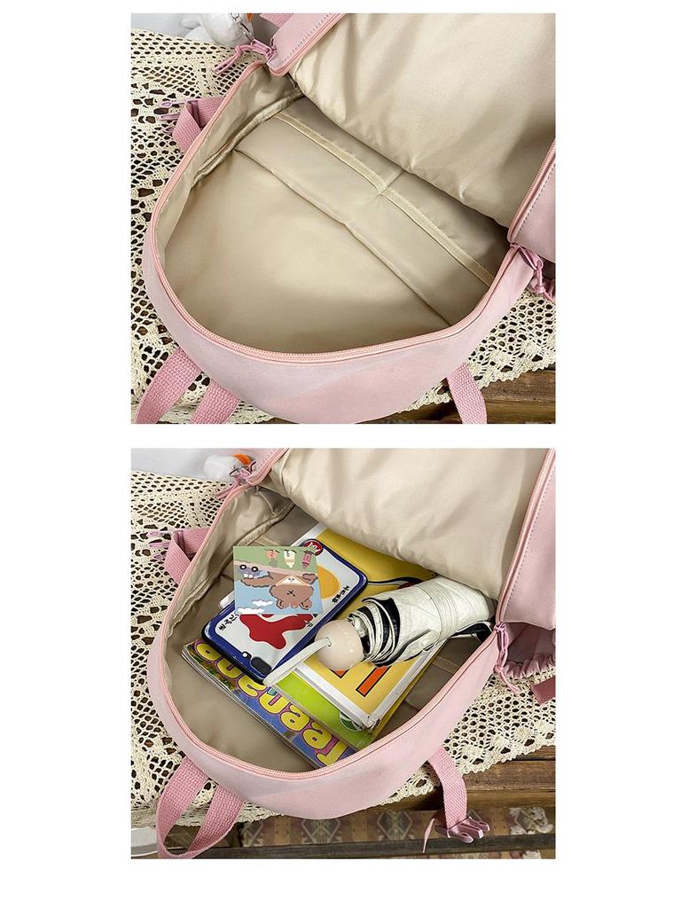 Clear Cartoon Campus Backpack: Large Capacity & Cute Design for Students