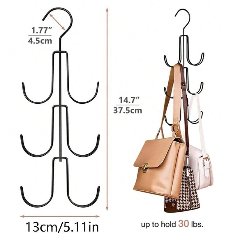 Multifunctional iron bag hanger belt silk scarf hanger space saving household storage scarf belt rack