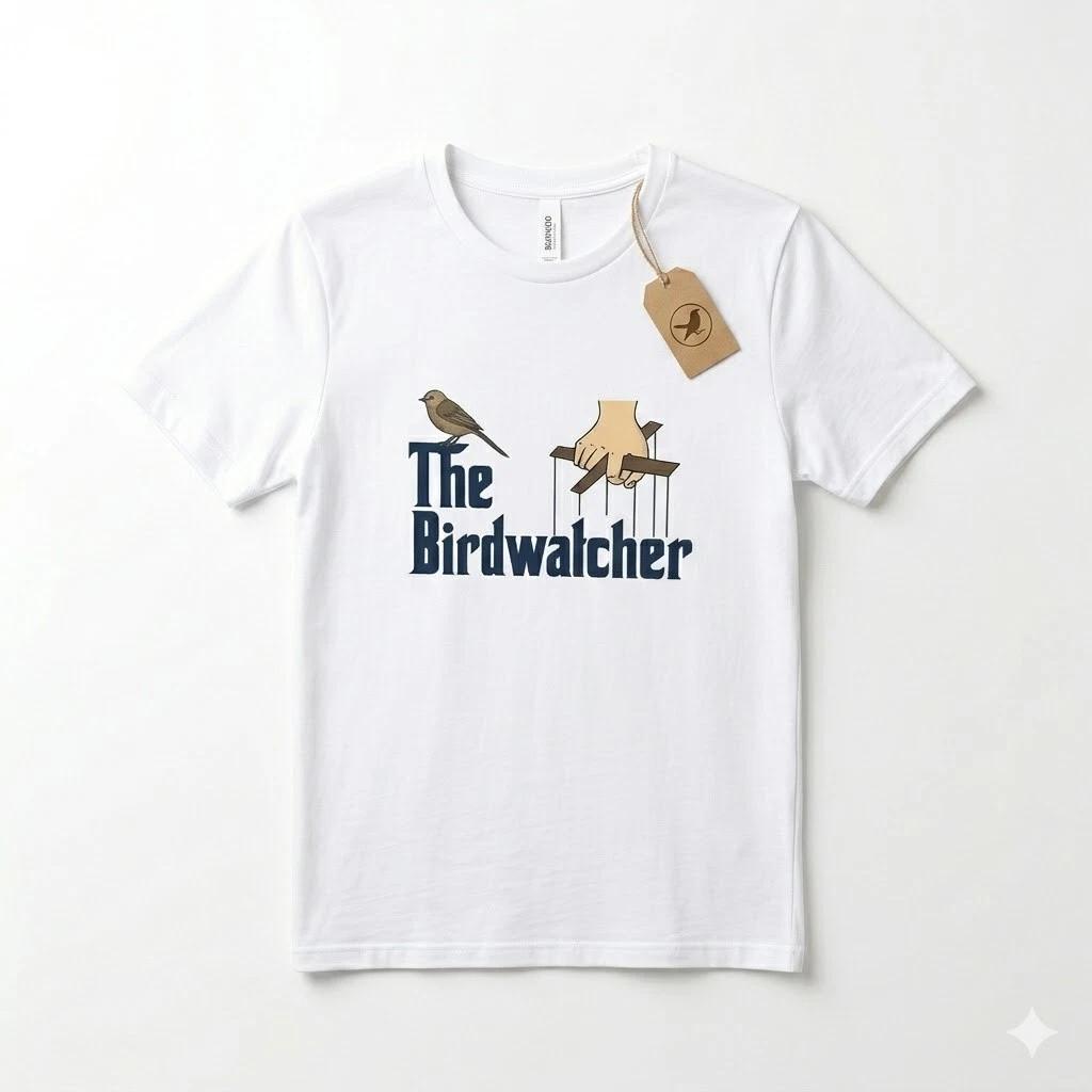 The Birdwatcher Godfather Parody T-Shirt - Funny Bird Watching Birder Gift Tee M