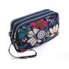 Waschbare Denim Damen Mehrfachfach-Clutch: Münz-, Make-up- und Handyaufbewahrung.